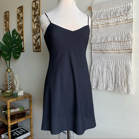 REBECCA TAYLOR Navy Blue Silk Slip Dress - Picture 1 of 12